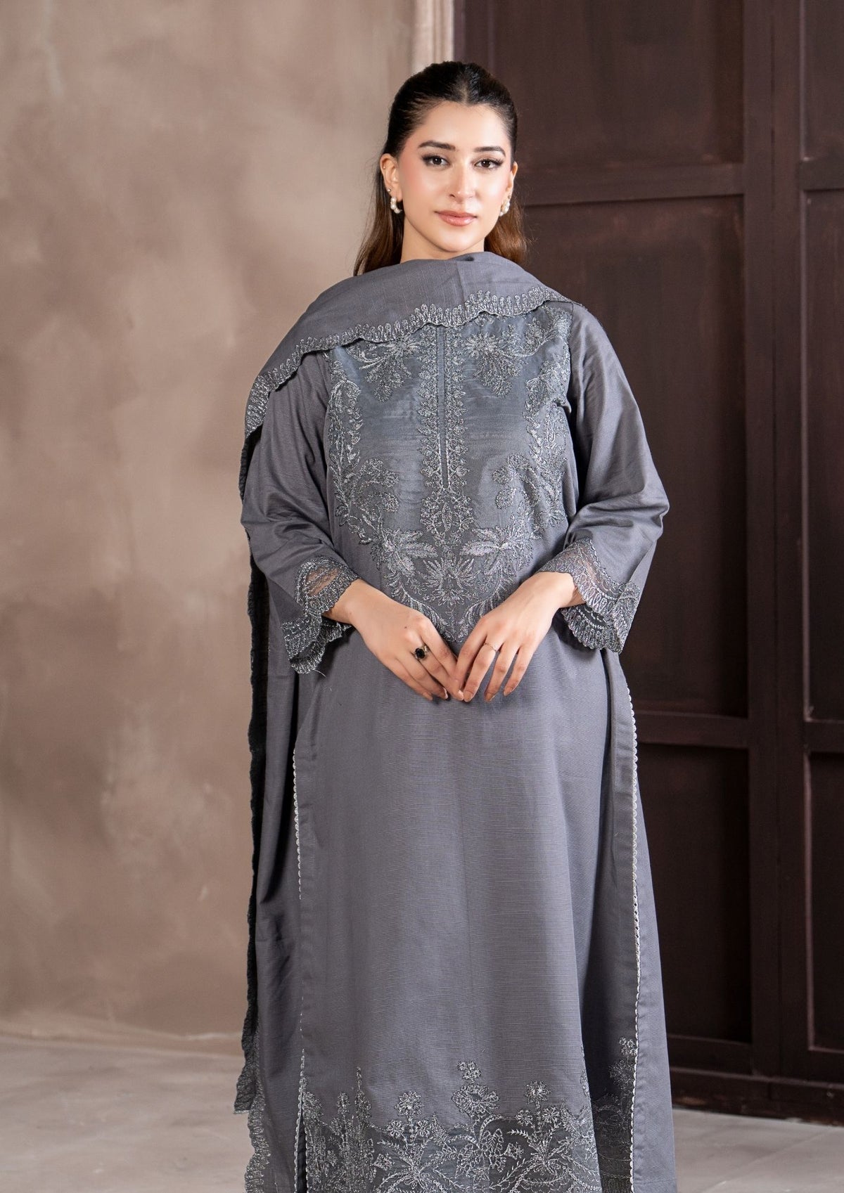 3Pc Embroidered Khaddar AMLT-W26-0016