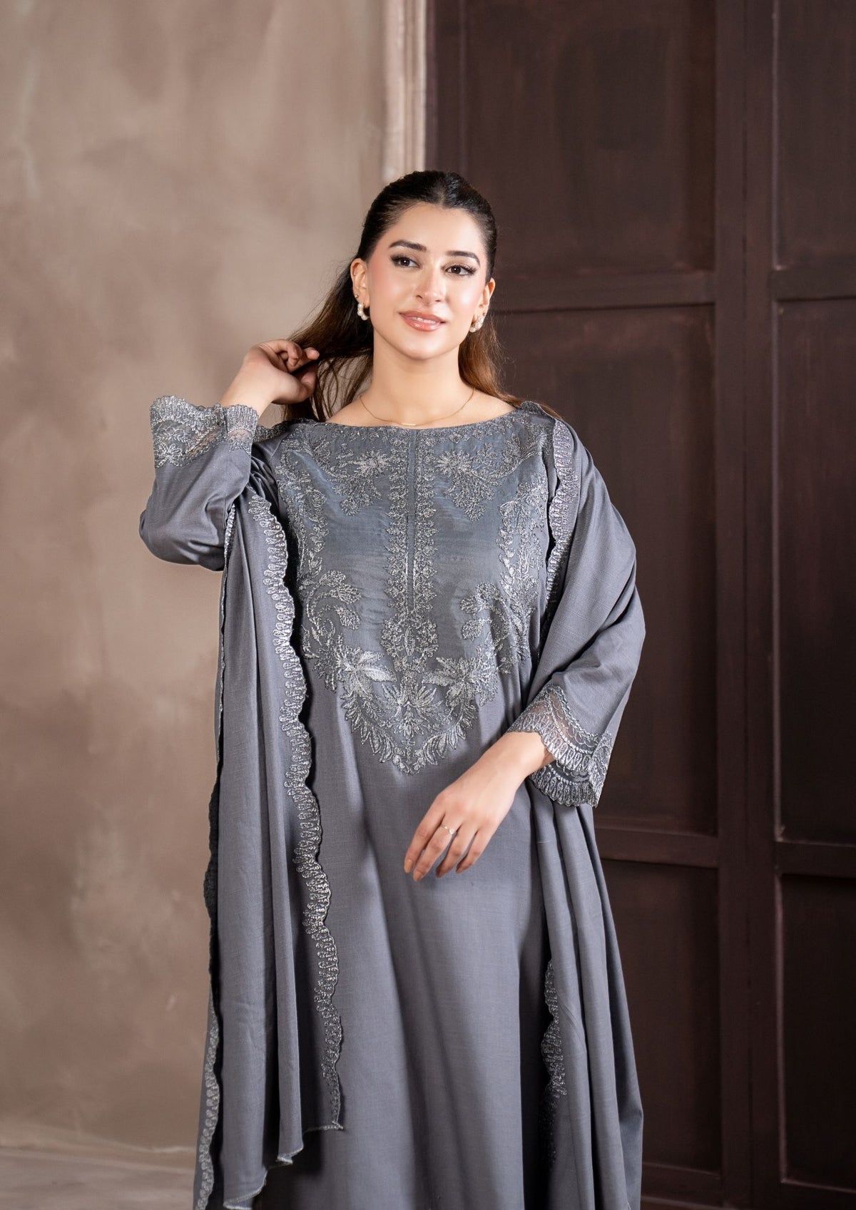 3Pc Embroidered Khaddar AMLT-W26-0016