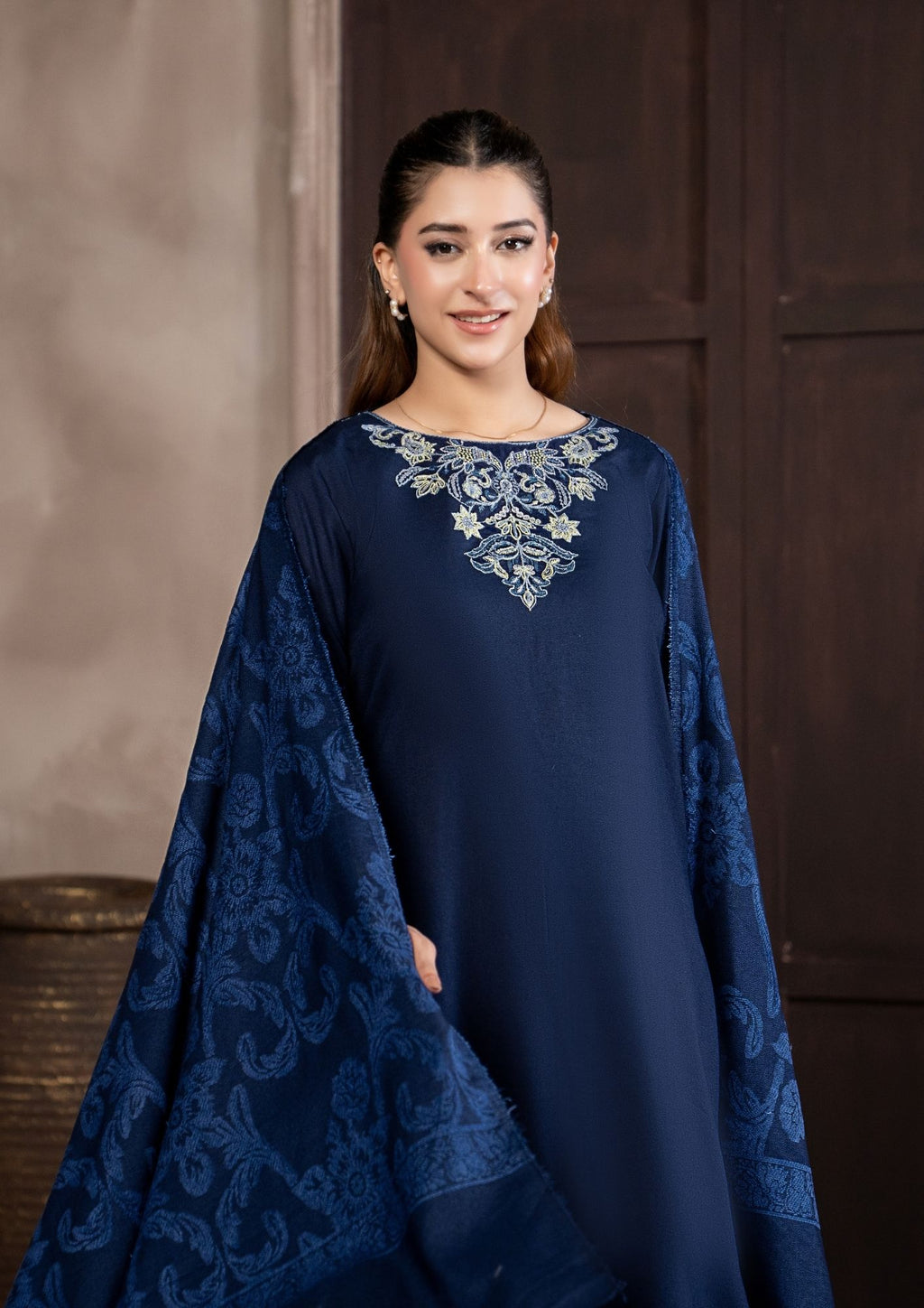 3Pc Embroidered Alpine Velvet AMLT-W26-0019