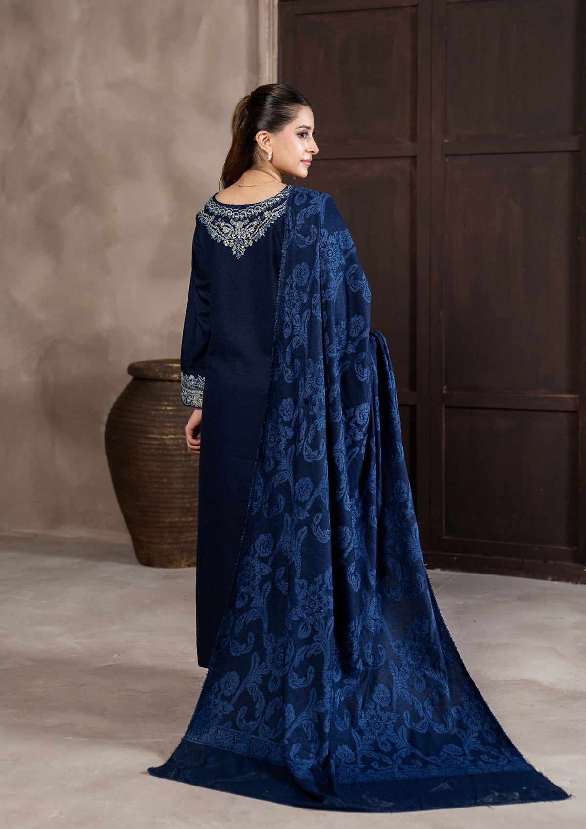3Pc Embroidered Alpine Velvet AMLT-W26-0019