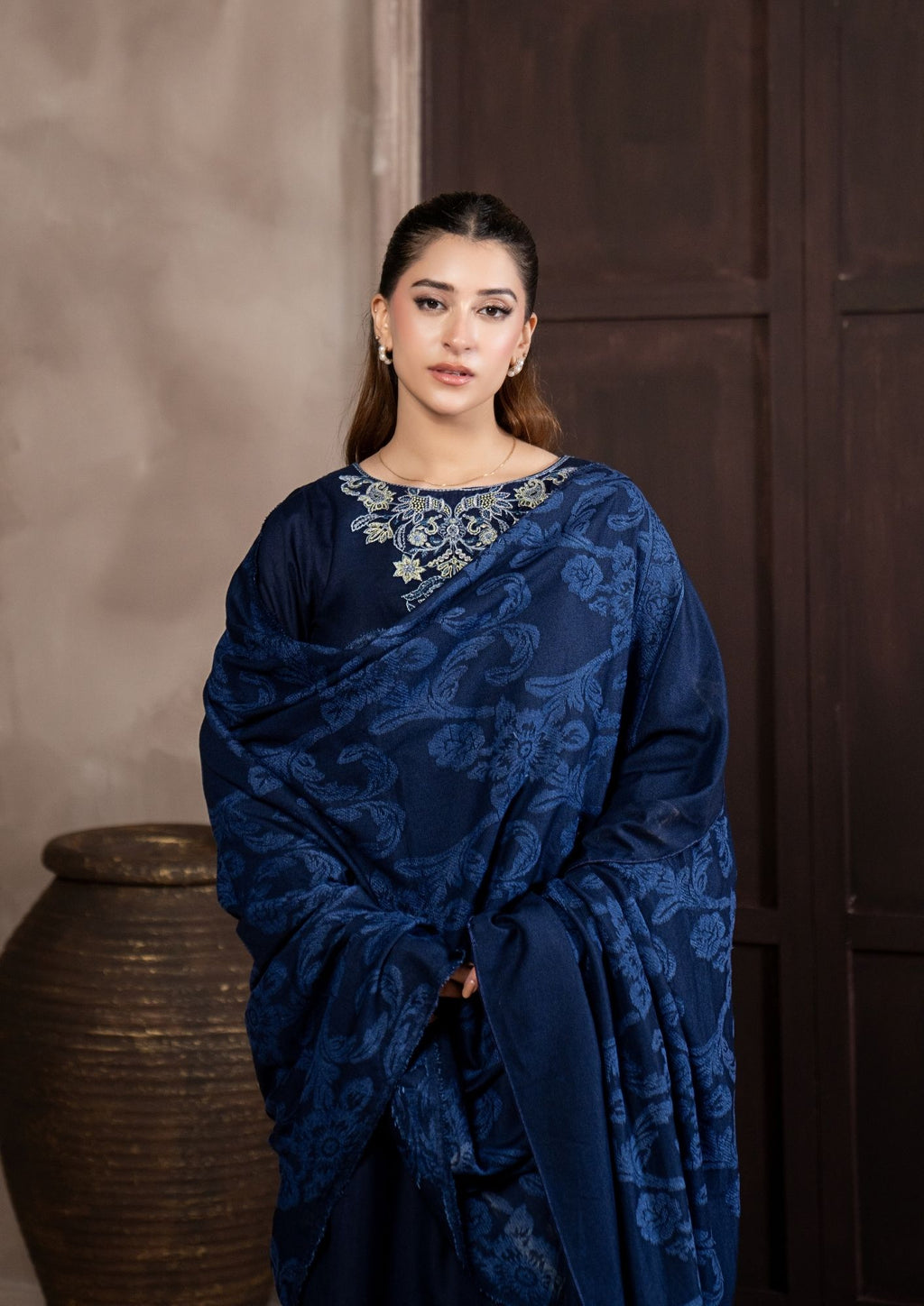 3Pc Embroidered Alpine Velvet AMLT-W26-0019