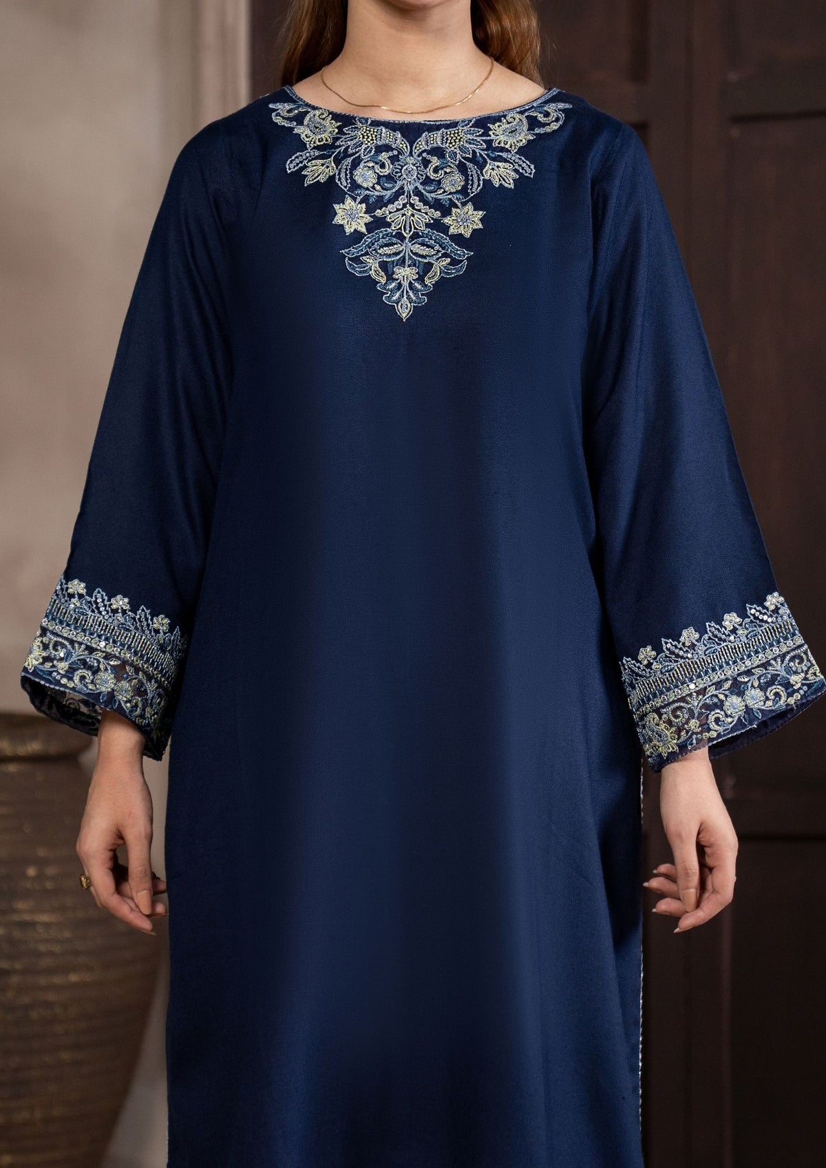 3Pc Embroidered Alpine Velvet AMLT-W26-0019