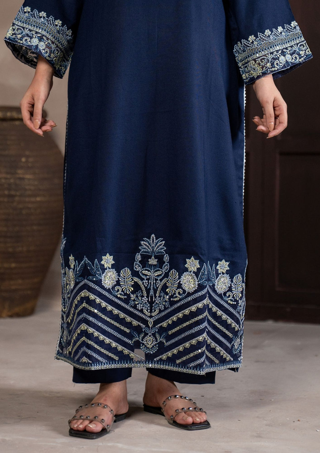 3Pc Embroidered Alpine Velvet AMLT-W26-0019