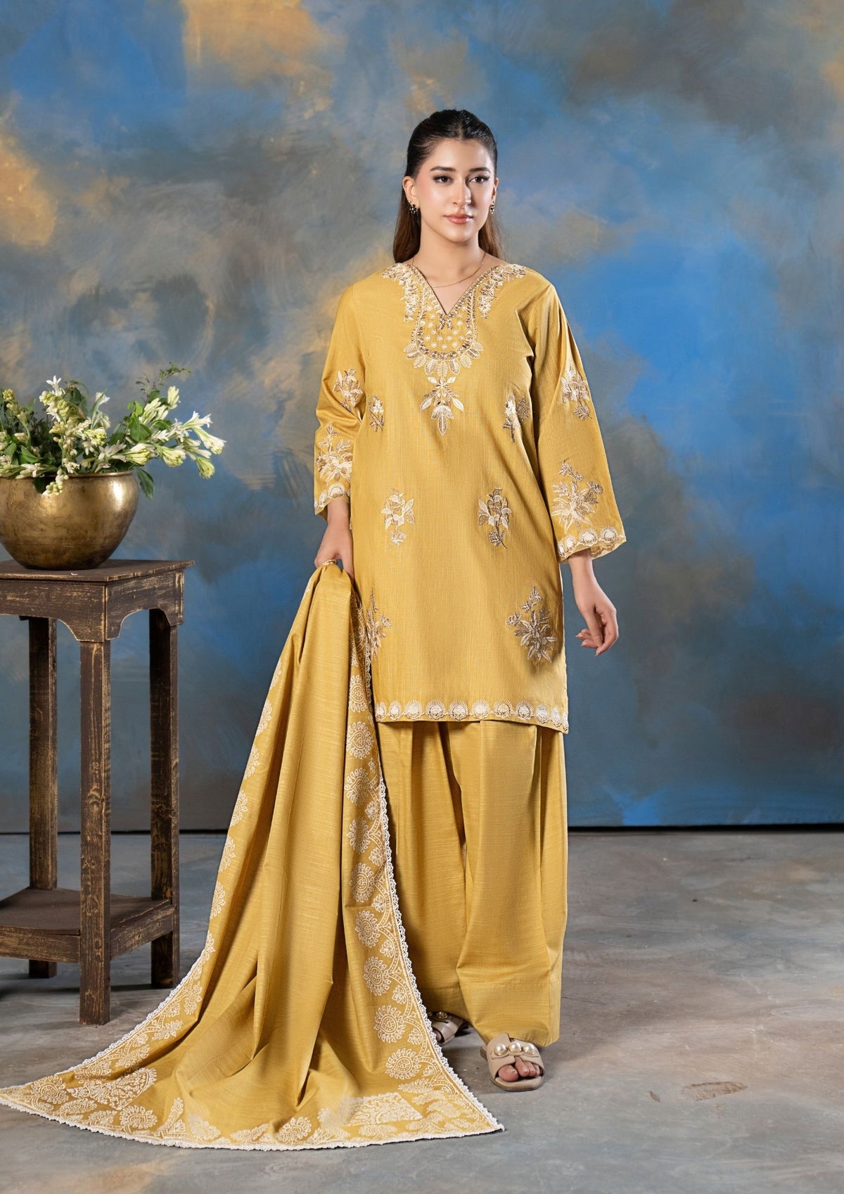 3Pc Embroidered Khaddar AMLT-W26-0020