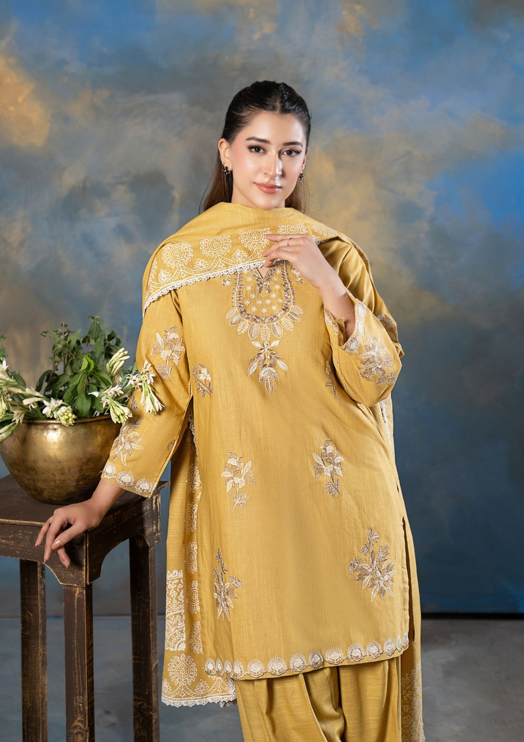 3Pc Embroidered Khaddar AMLT-W26-0020