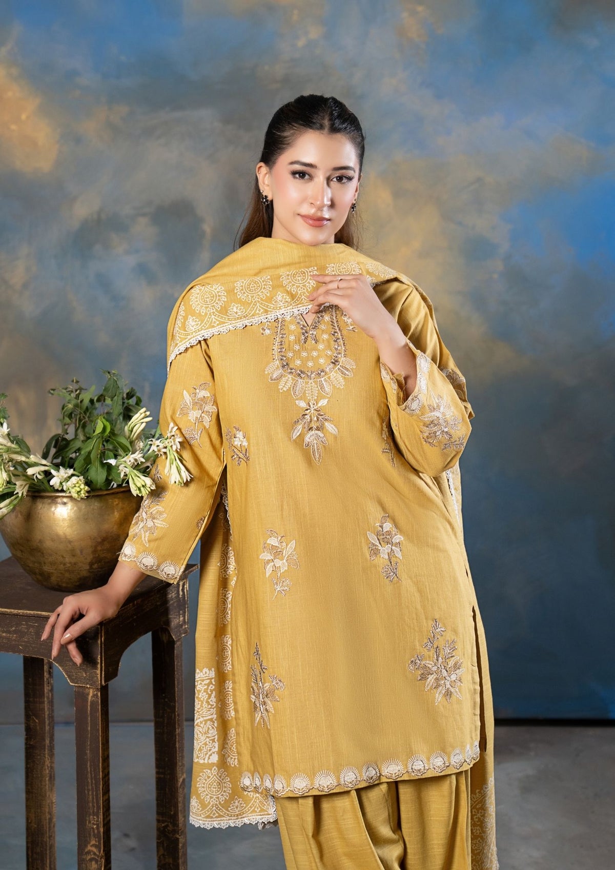 3Pc Embroidered Khaddar AMLT-W26-0020