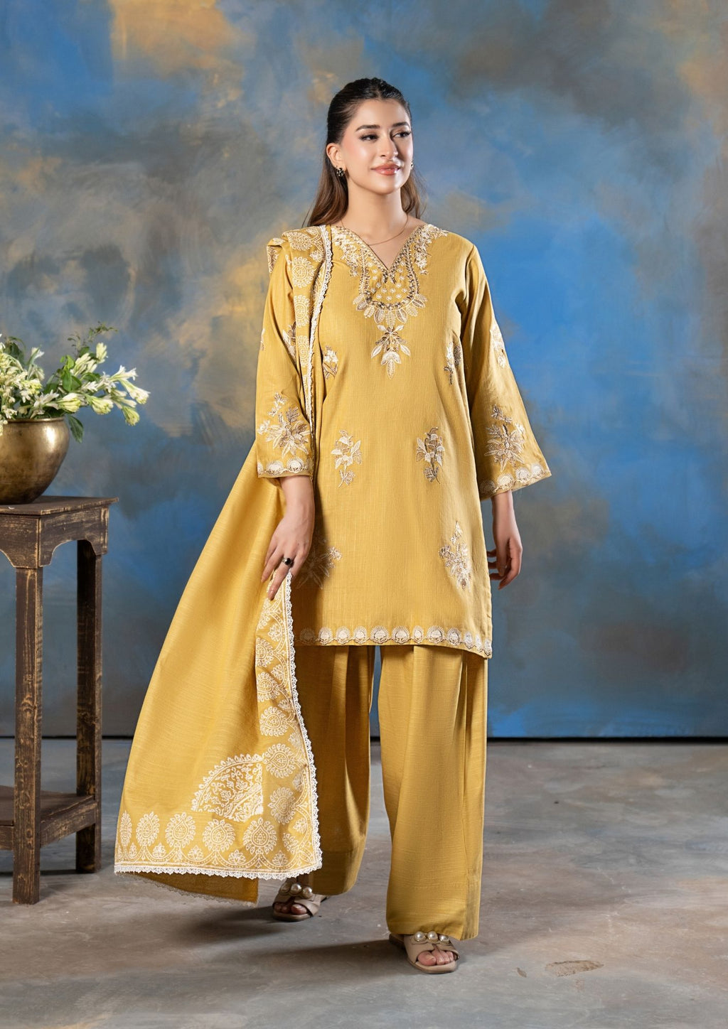 3Pc Embroidered Khaddar AMLT-W26-0020