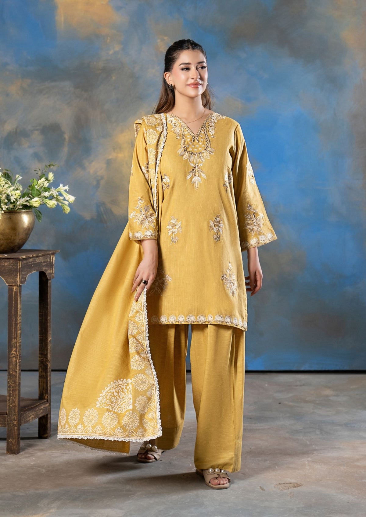 3Pc Embroidered Khaddar AMLT-W26-0020