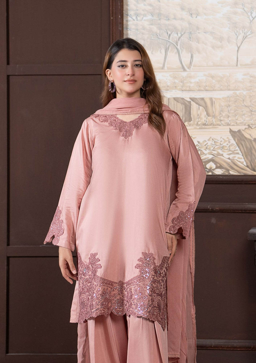 3Pc Embroidered Silk Viscose AMLT-W26-0021