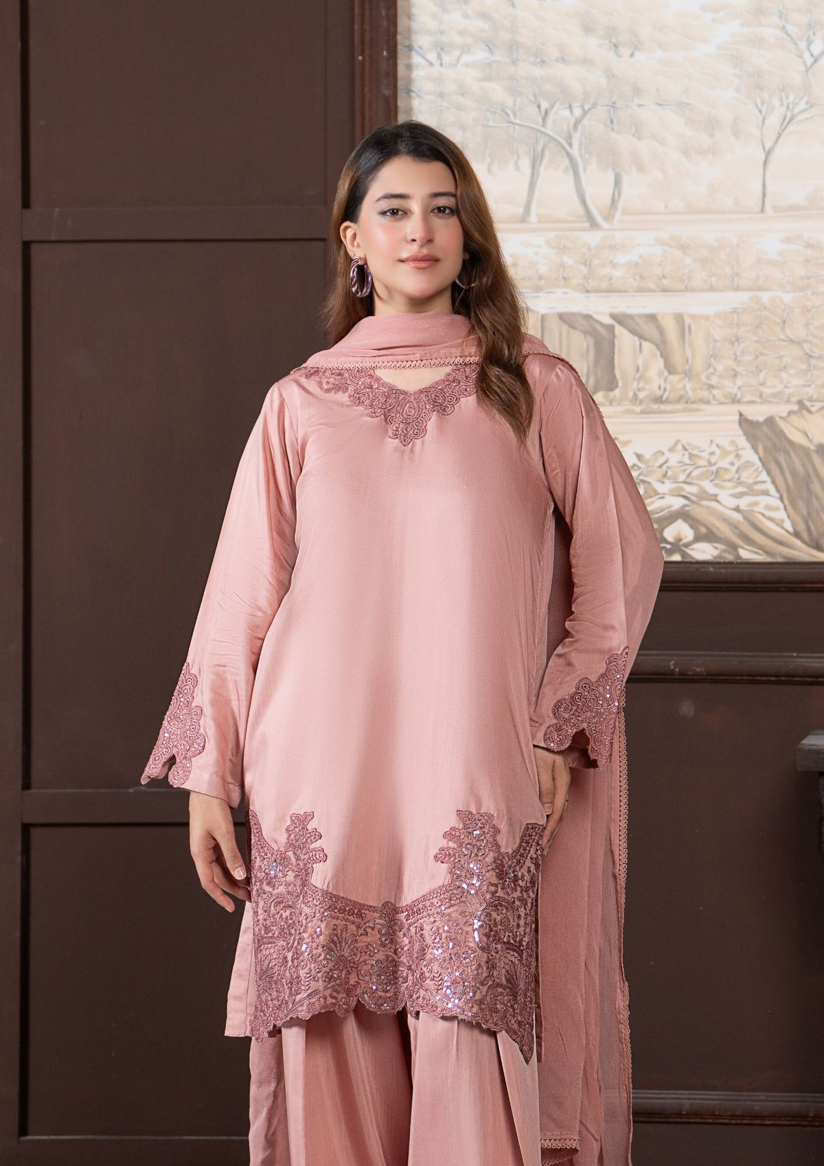 3Pc Embroidered Silk Viscose AMLT-W26-0021