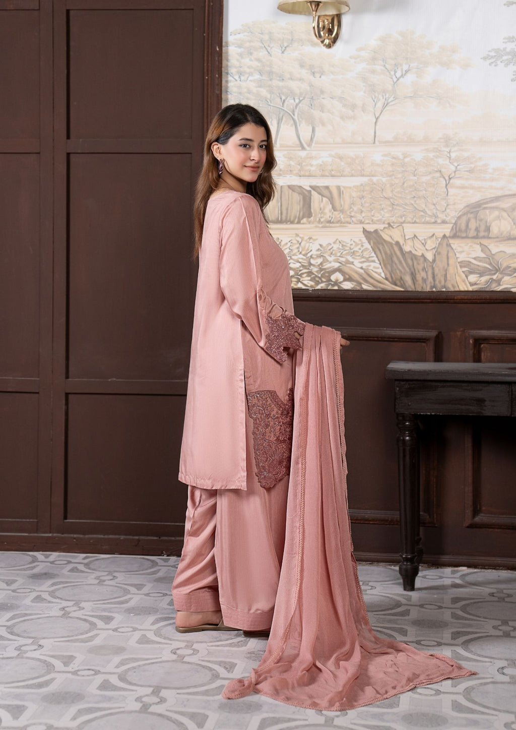 3Pc Embroidered Silk Viscose AMLT-W26-0021