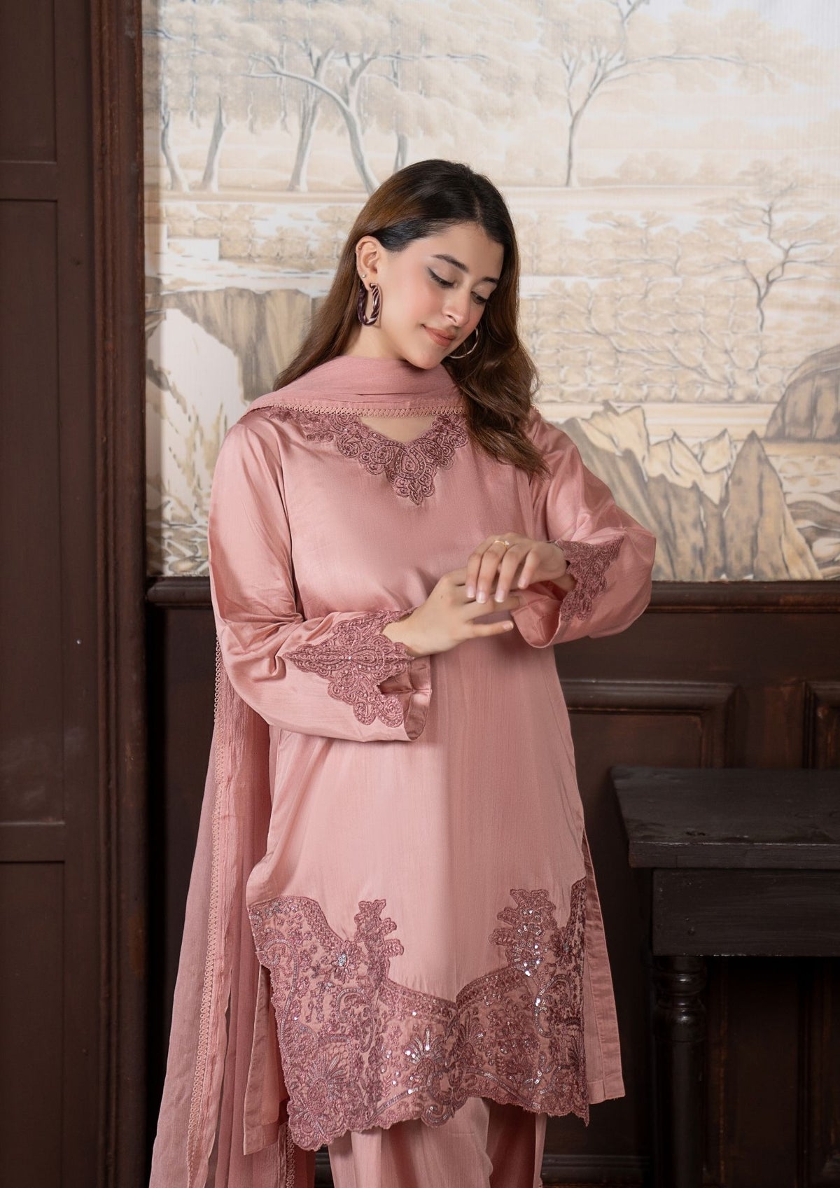 3Pc Embroidered Silk Viscose AMLT-W26-0021