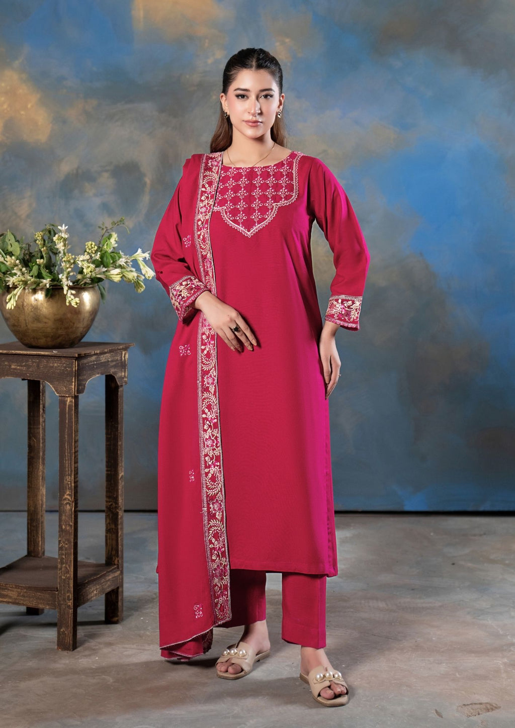 3Pc Embroidered Khaddar AMLT-W26-0003