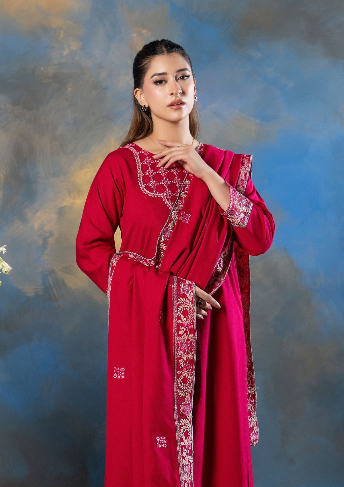 3Pc Embroidered Khaddar AMLT-W26-0003