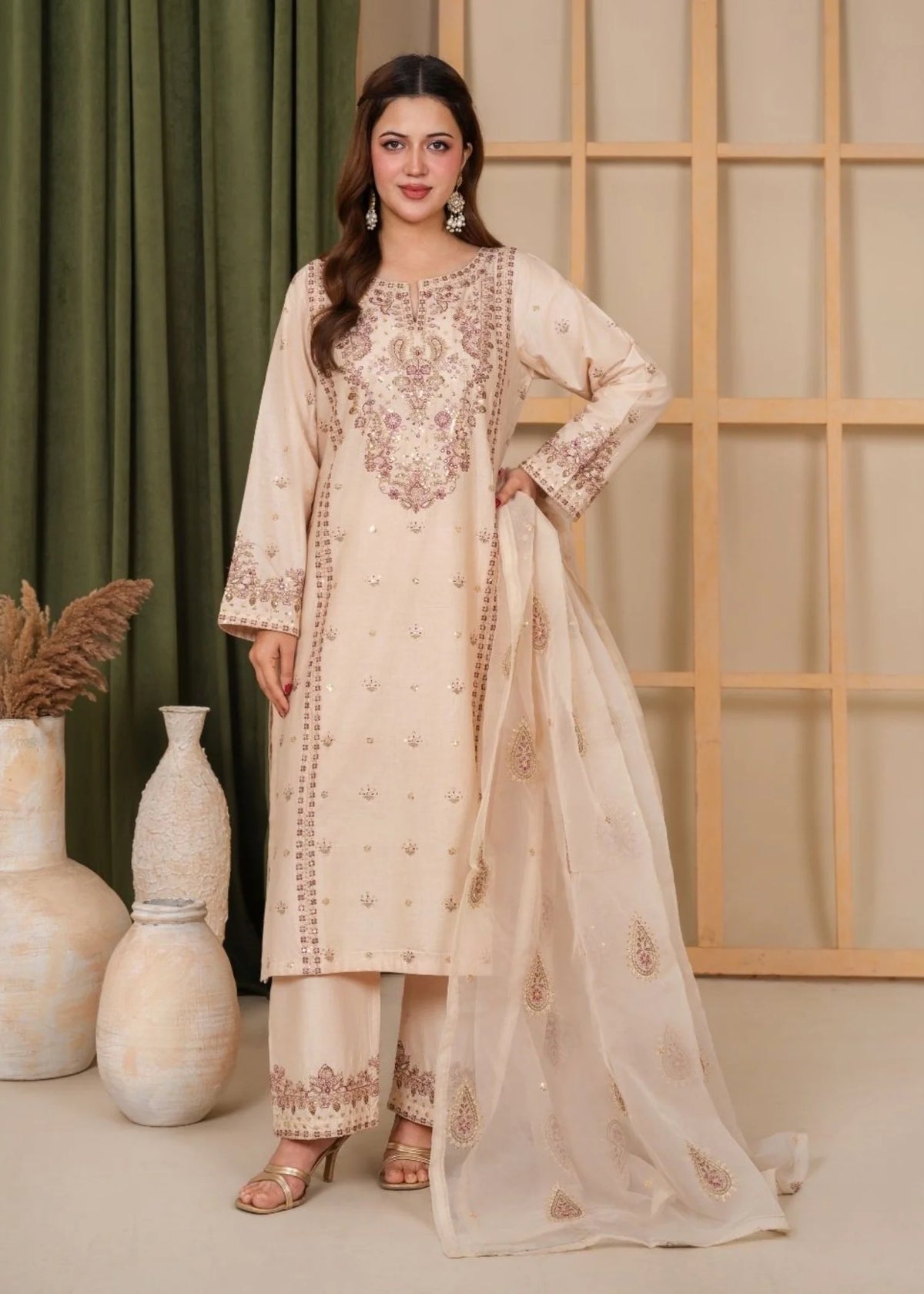 3Pc Embroidered Lawn Cotton EID-S26-0011