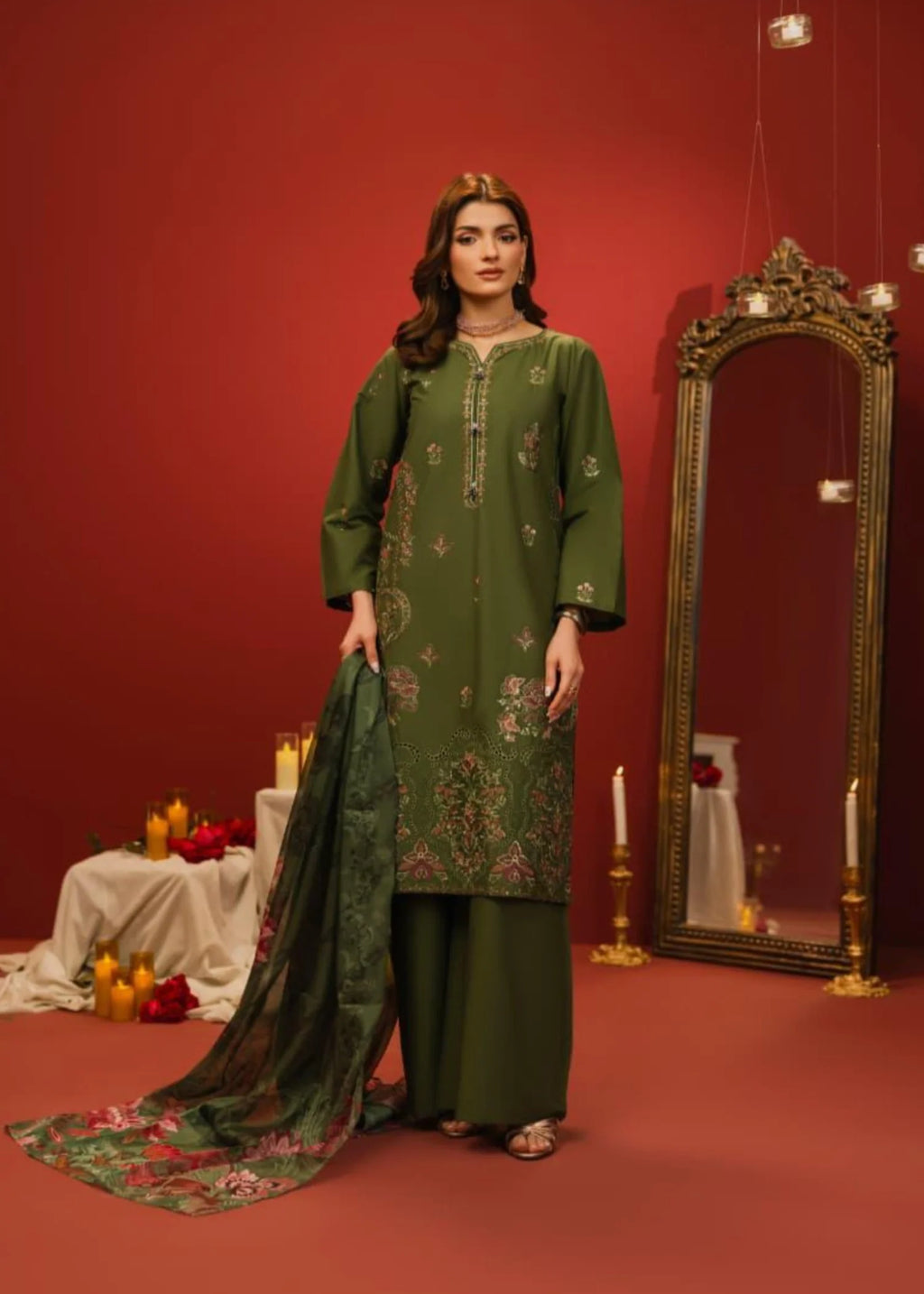 3Pc Embroidered Lawn Cotton with Digital Print Chiffon Dupatta ZAUQ-S26-0003