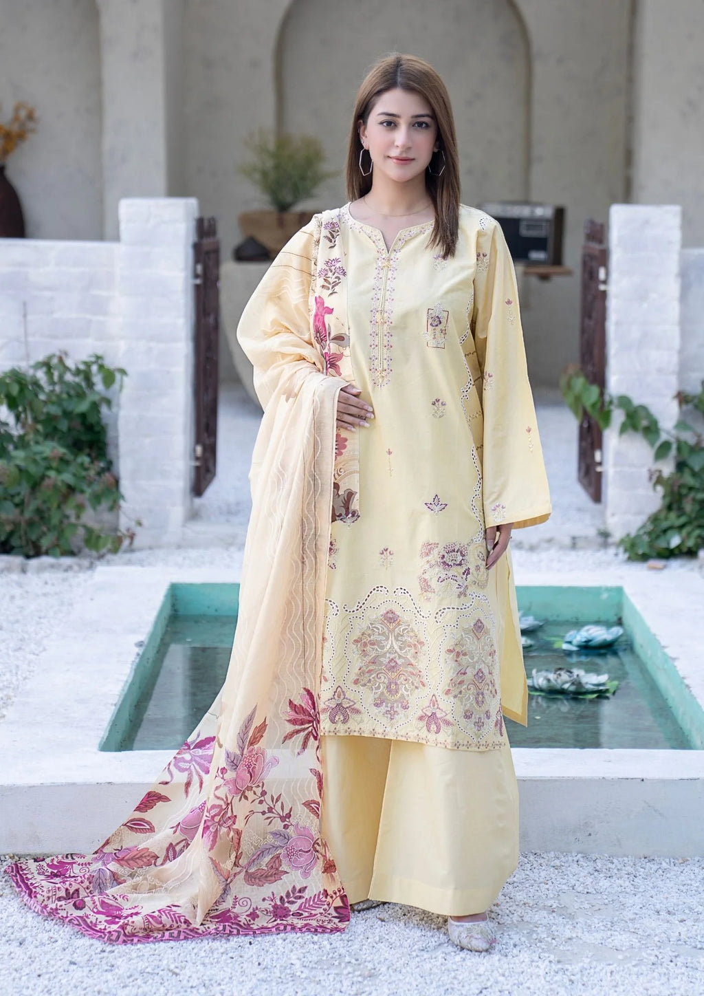 3Pc Embroidered Lawn Cotton ZAUQ-S26-0004