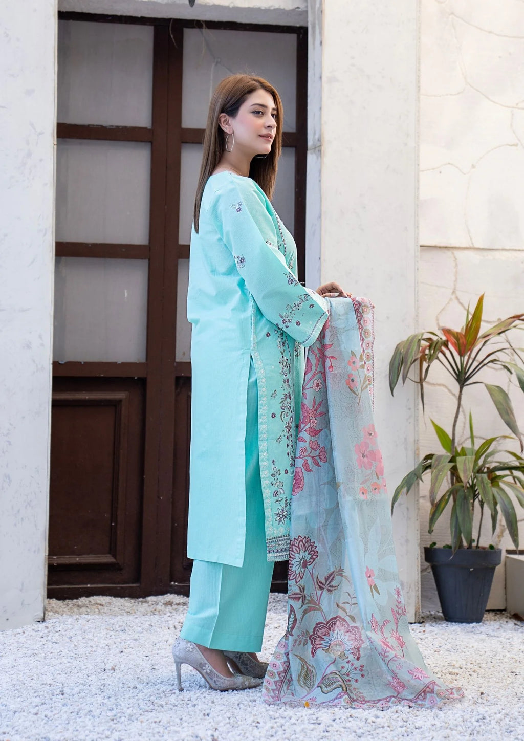 3Pc Embroidered Lawn Cotton ZAUQ-S26-0007
