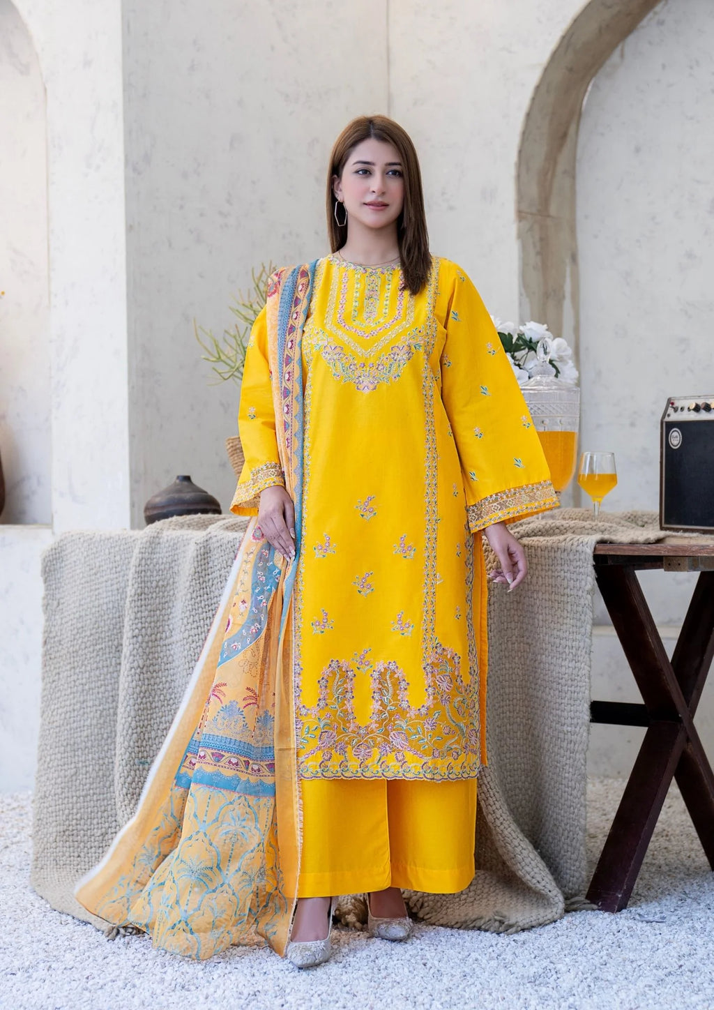 3Pc Embroidered Lawn Cotton ZAUQ-S26-0008