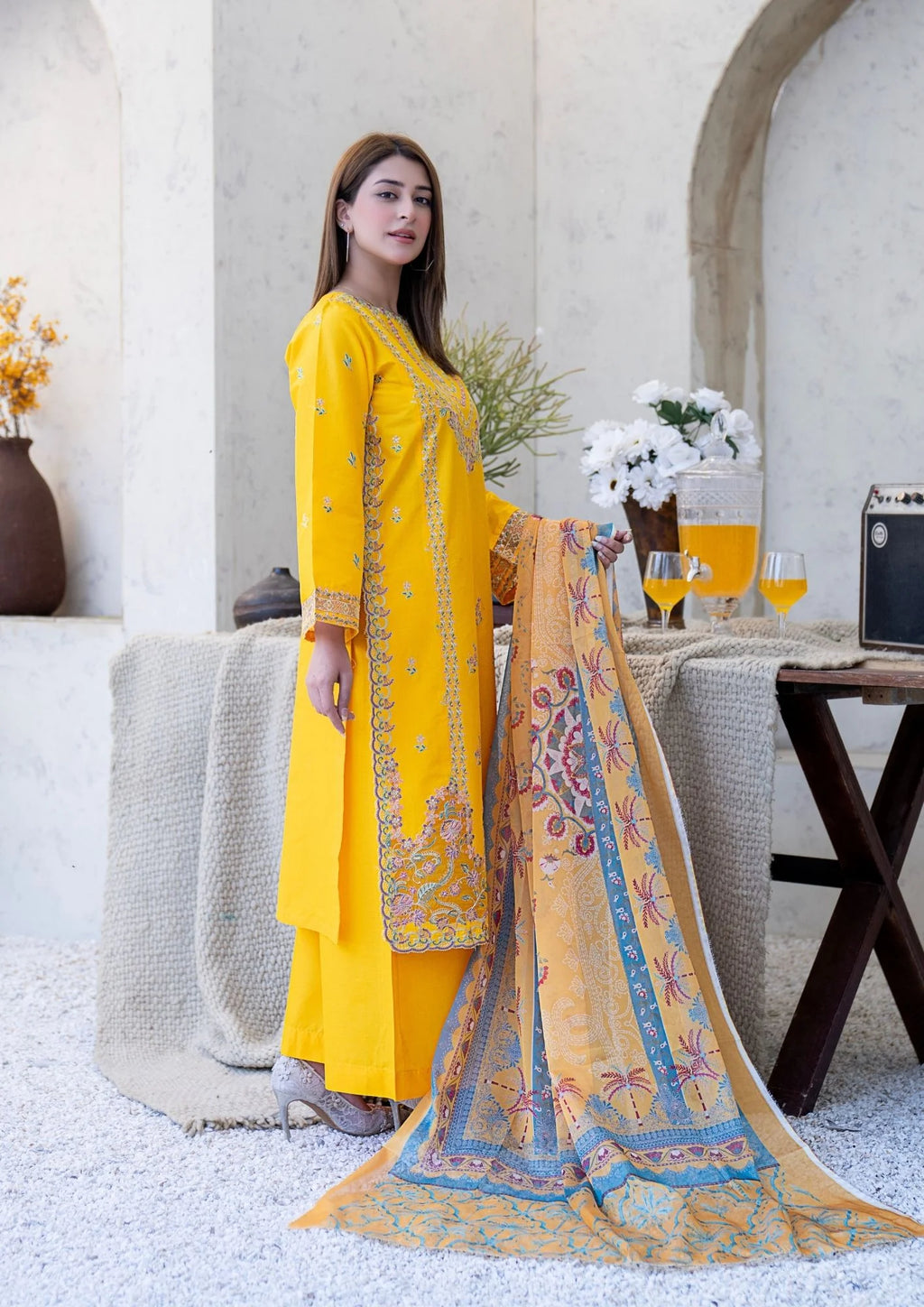 3Pc Embroidered Lawn Cotton ZAUQ-S26-0008