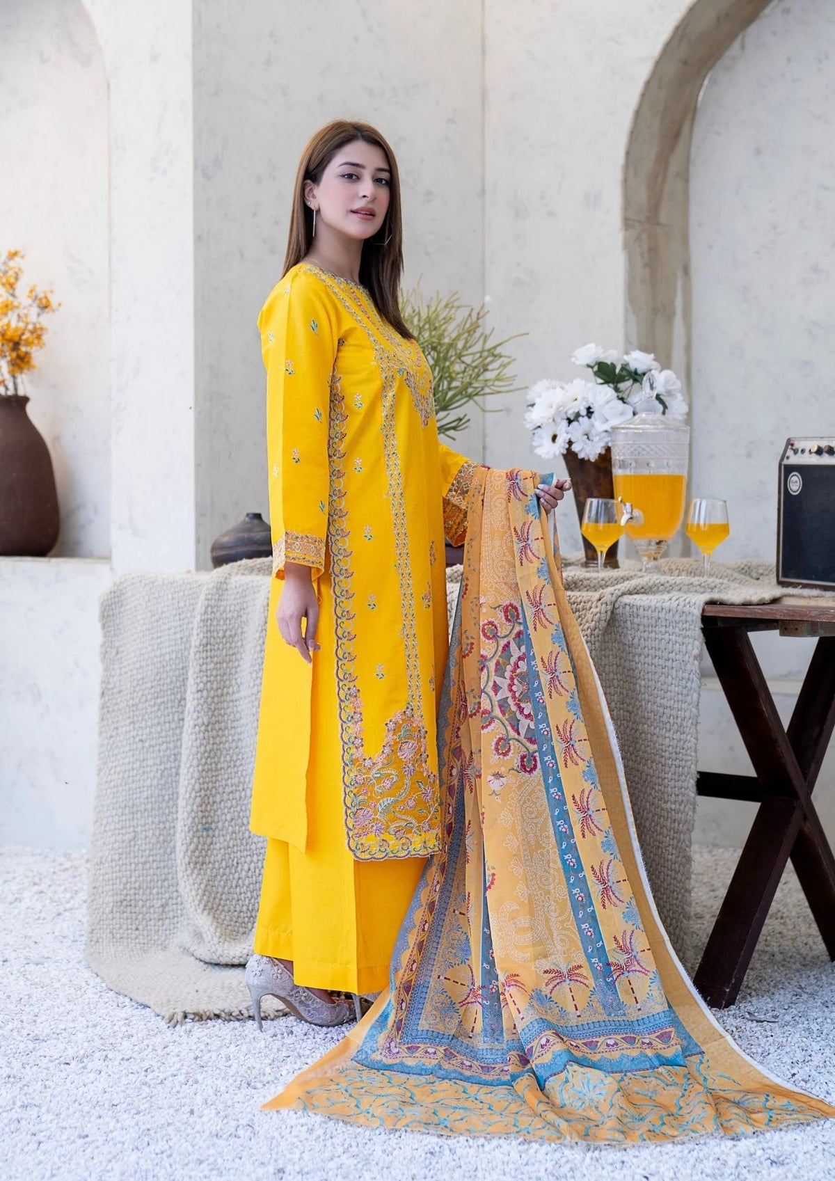 3Pc Embroidered Lawn Cotton ZAUQ-S26-0008