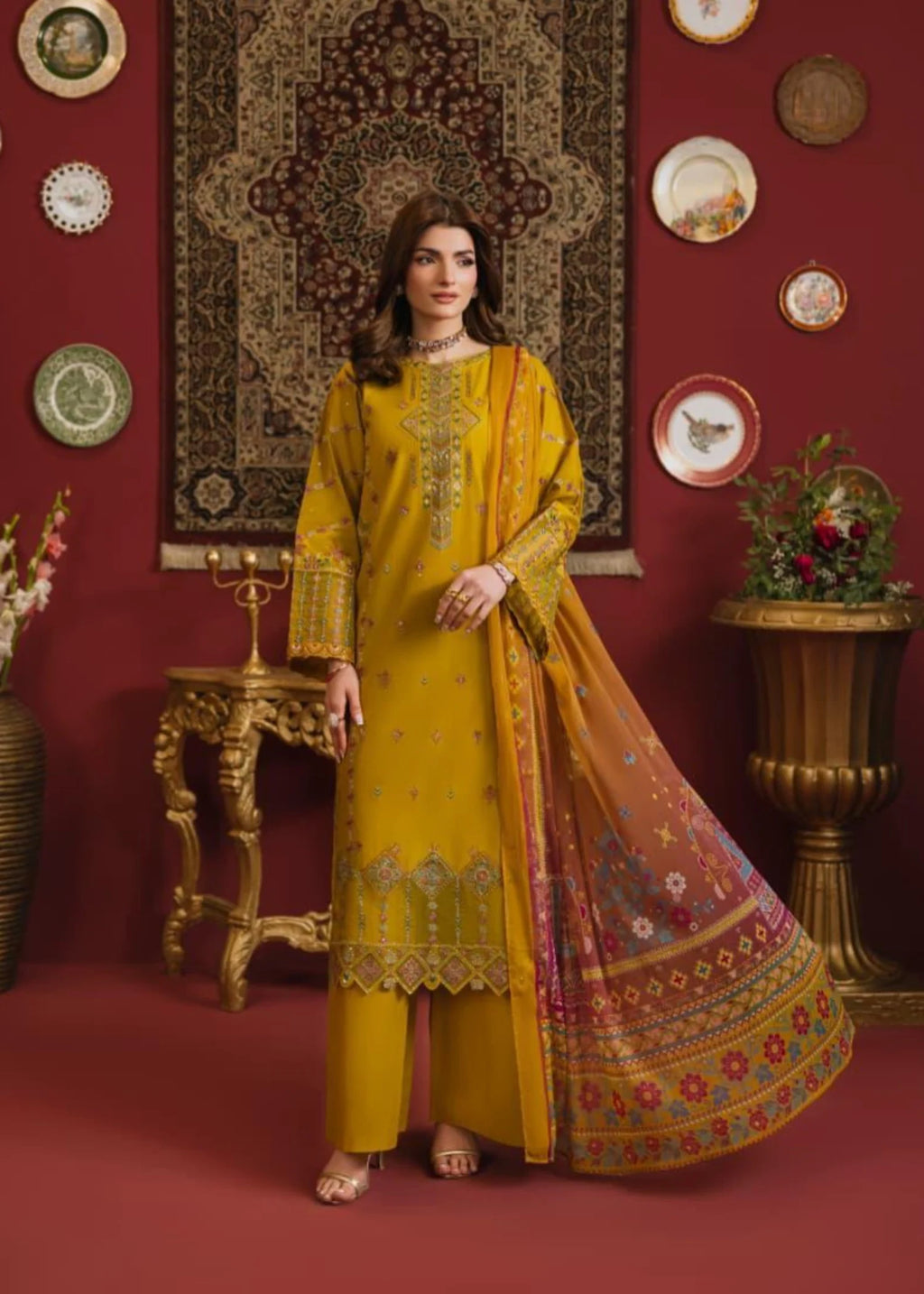 3Pc Embroidered Lawn Cotton ZAUQ-S26-0009
