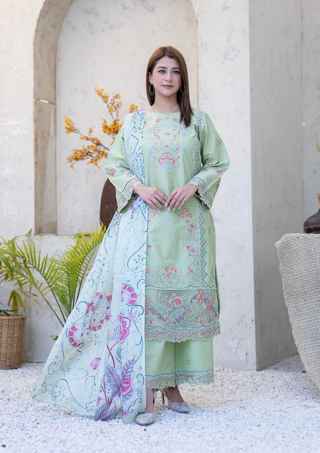 3Pc Embroidered Lawn Cotton ZAUQ-S26-0011