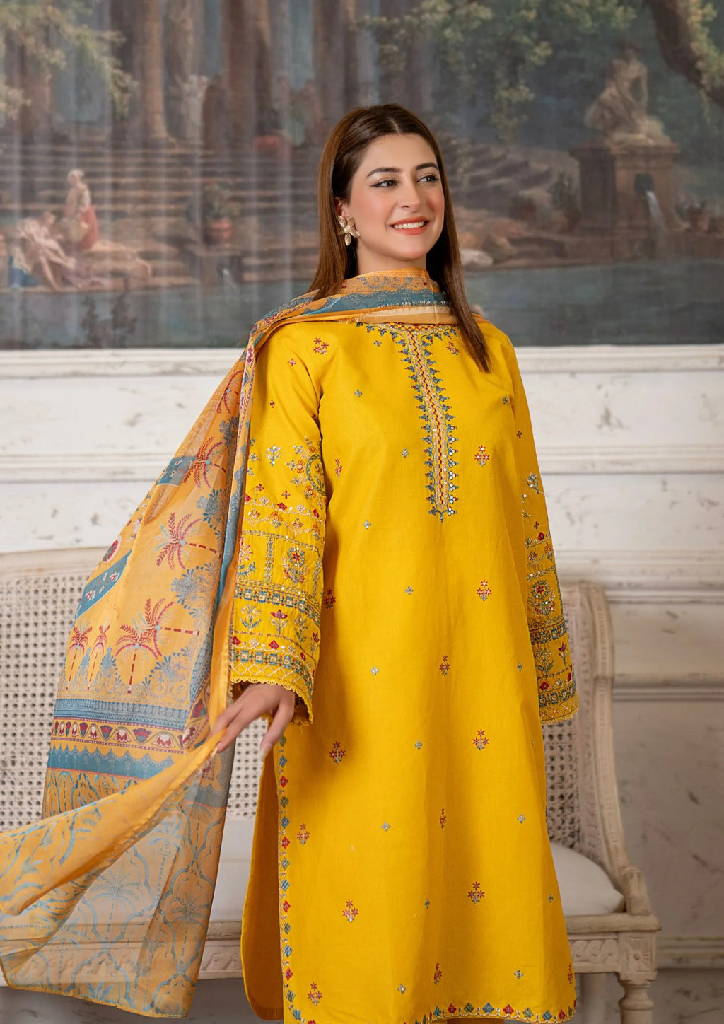 3Pc Embroidered Lawn Cotton ZAUQ-S26-0012