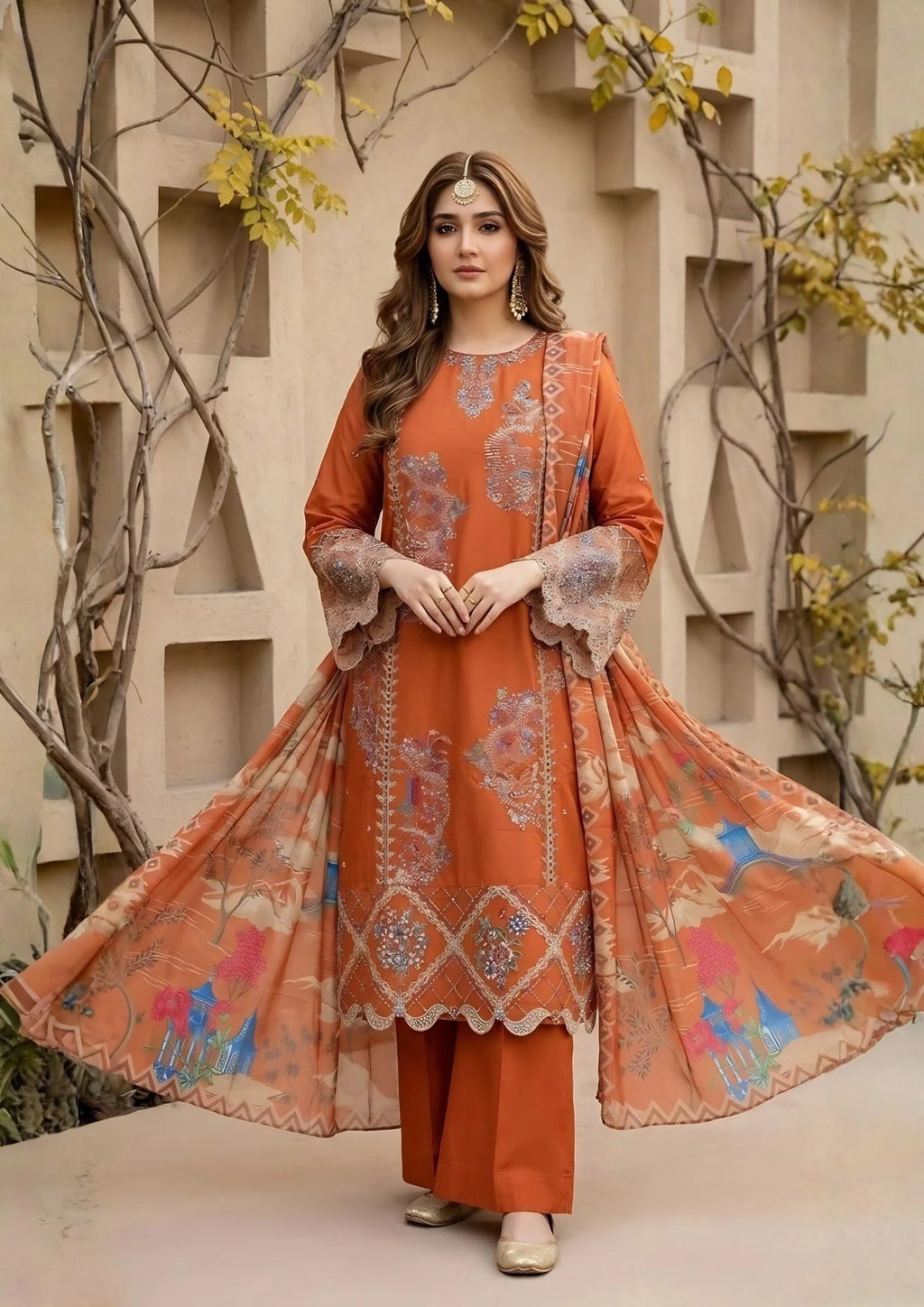 3Pc Embroidered Lawn Cotton ZAUQ-S26-0013