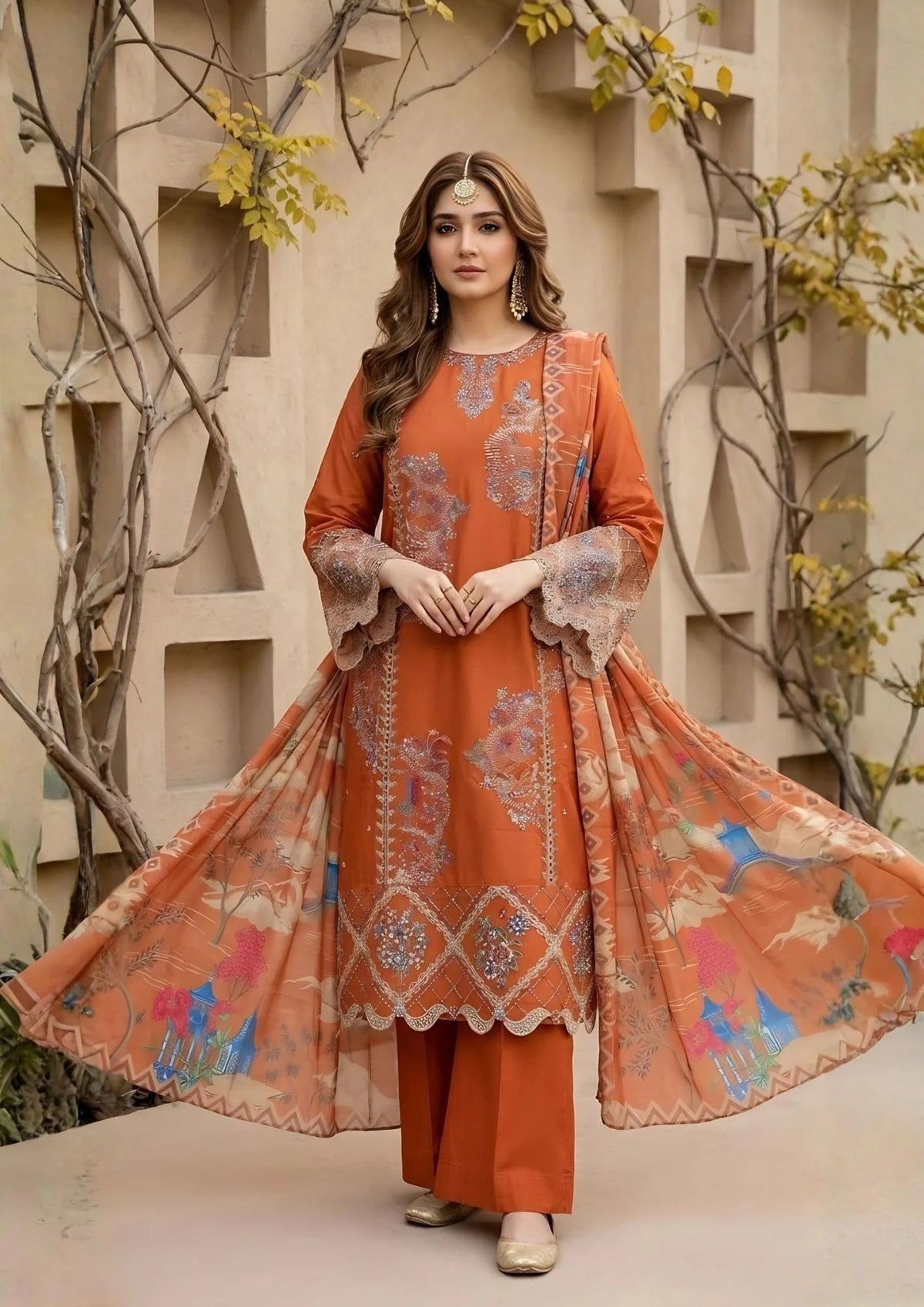 3Pc Embroidered Lawn Cotton ZAUQ-S26-0013