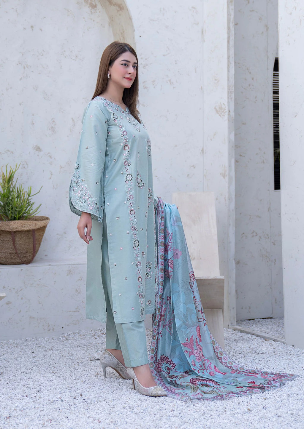 3Pc Embroidered Lawn Cotton ZAUQ-S26-0017