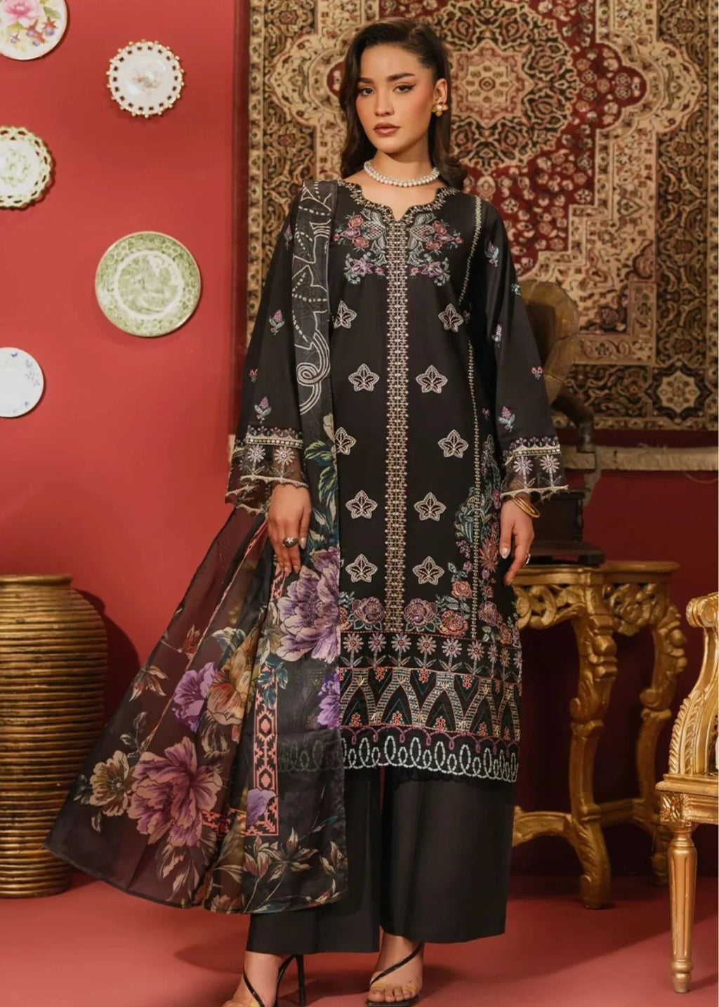 3Pc Embroidered Lawn Cotton ZAUQ-S26-0014