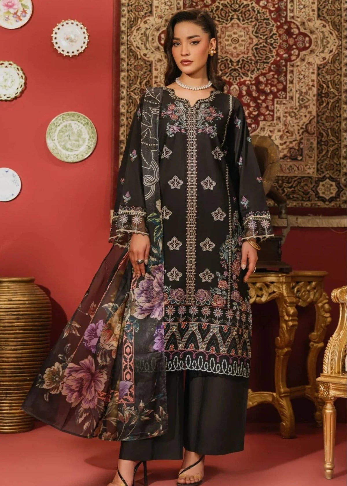 3Pc Embroidered Lawn Cotton ZAUQ-S26-0014