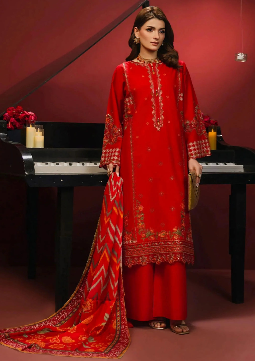 3Pc Embroidered Lawn Cotton ZAUQ-S26-0015