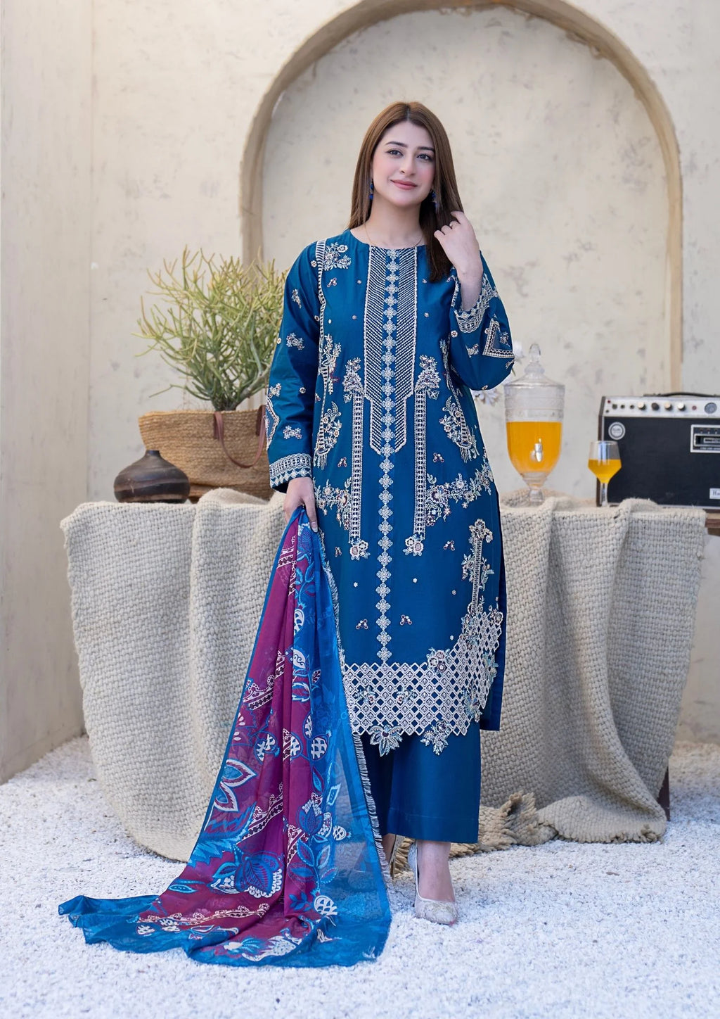 3Pc Embroidered Lawn Cotton ZAUQ-S26-0018