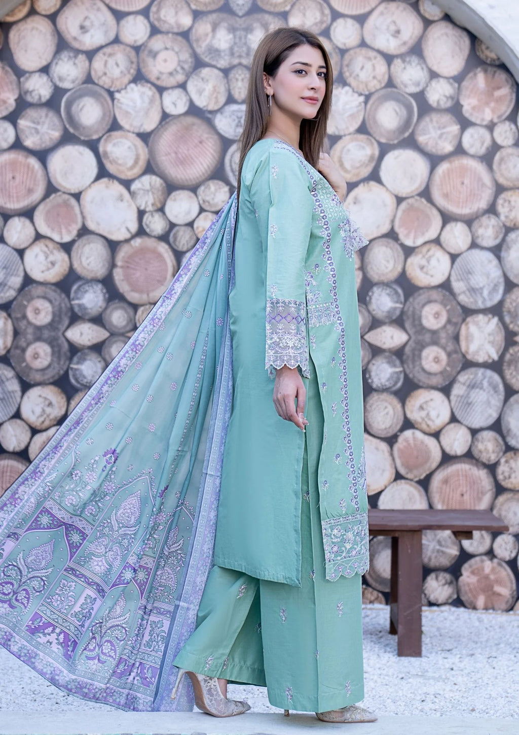 3Pc Embroidered Lawn Cotton ZAUQ-S26-0020