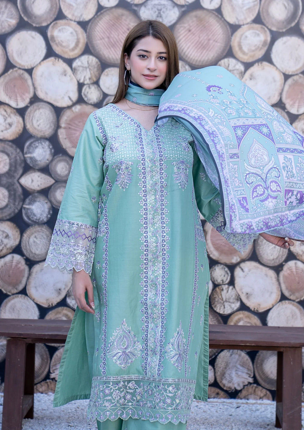 3Pc Embroidered Lawn Cotton ZAUQ-S26-0020