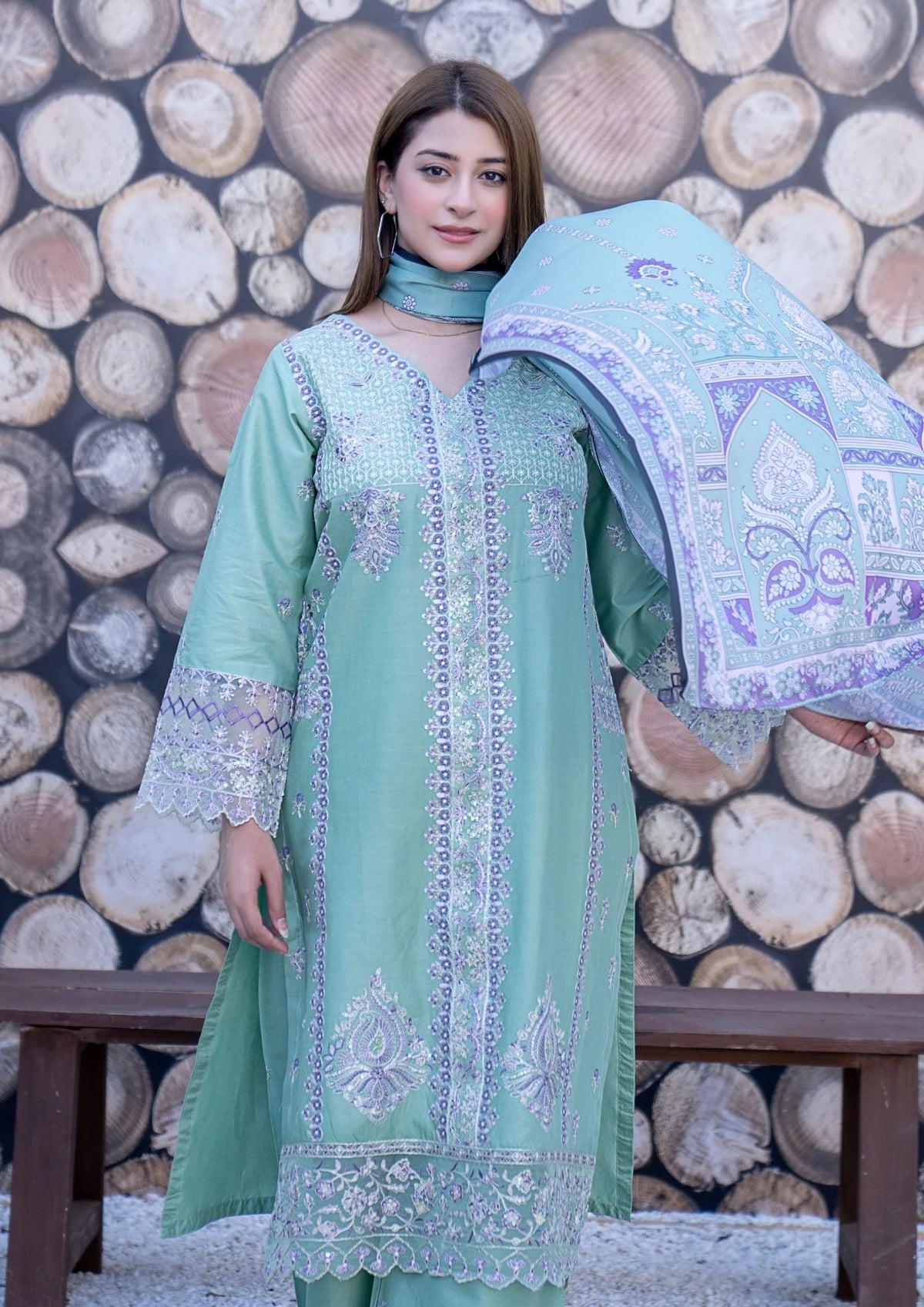 3Pc Embroidered Lawn Cotton ZAUQ-S26-0020