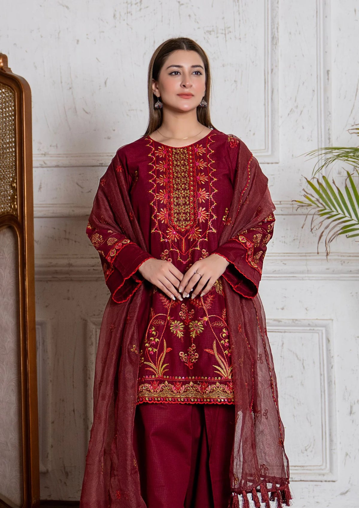 3Pc Embroidered Lawn Cotton ZAUQ-S26-0021