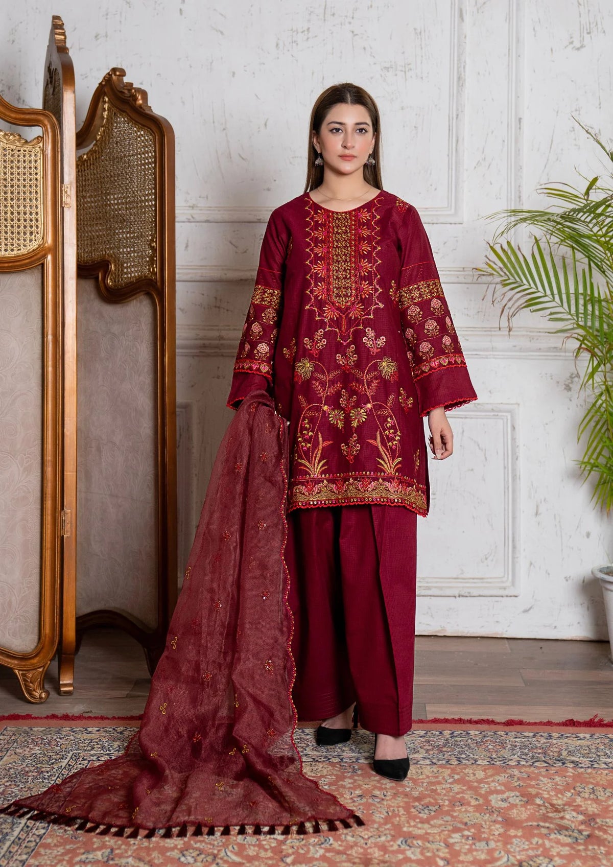 3Pc Embroidered Lawn Cotton ZAUQ-S26-0021