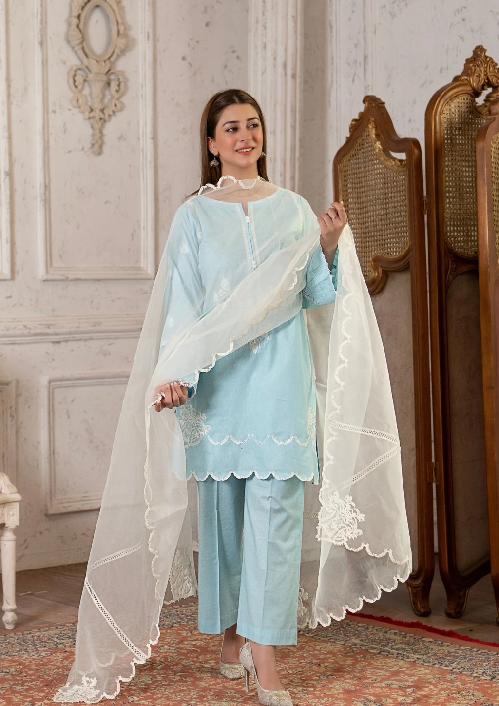 3Pc Embroidered Lawn Cotton ZAUQ-S26-0022