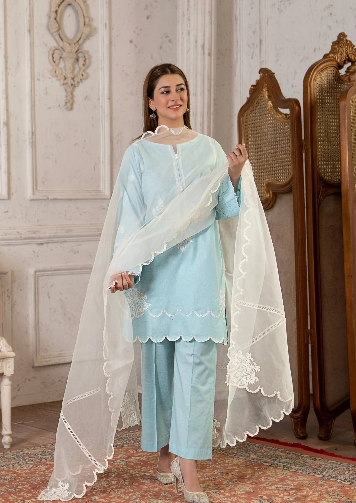 3Pc Embroidered Lawn Cotton ZAUQ-S26-0022