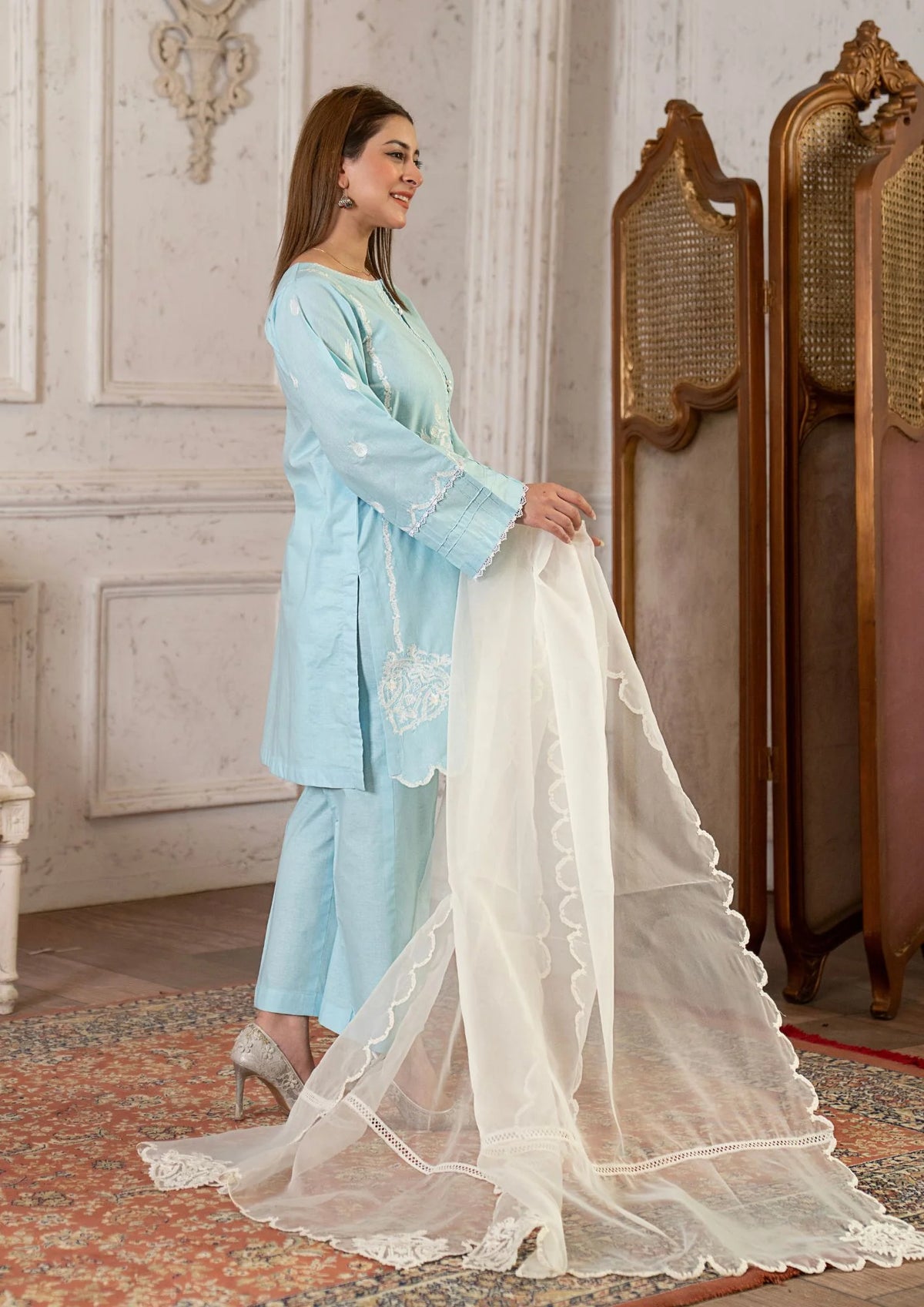 3Pc Embroidered Lawn Cotton ZAUQ-S26-0022