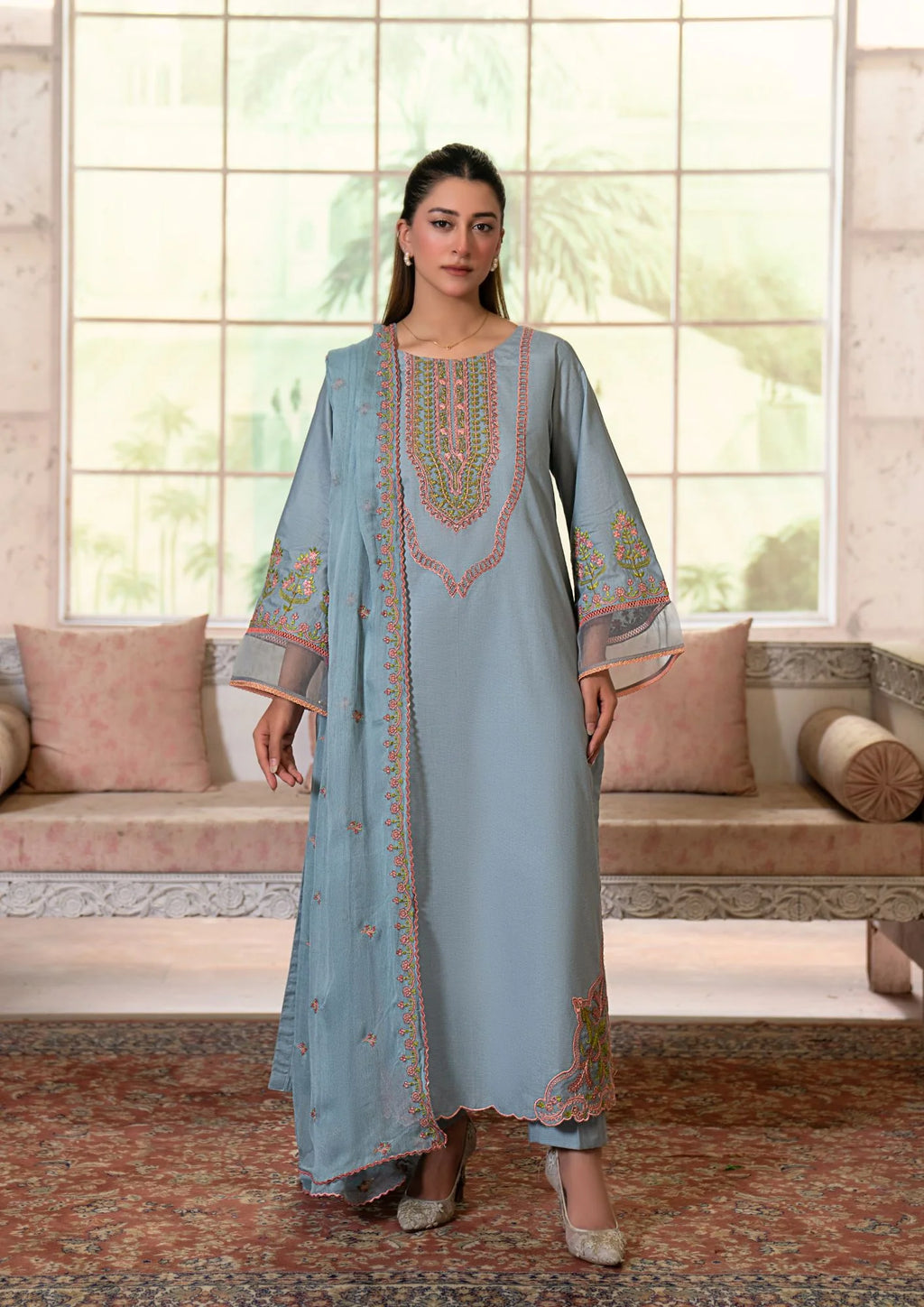 3Pc Embroidered Lawn Cotton ZAUQ-S26-0024