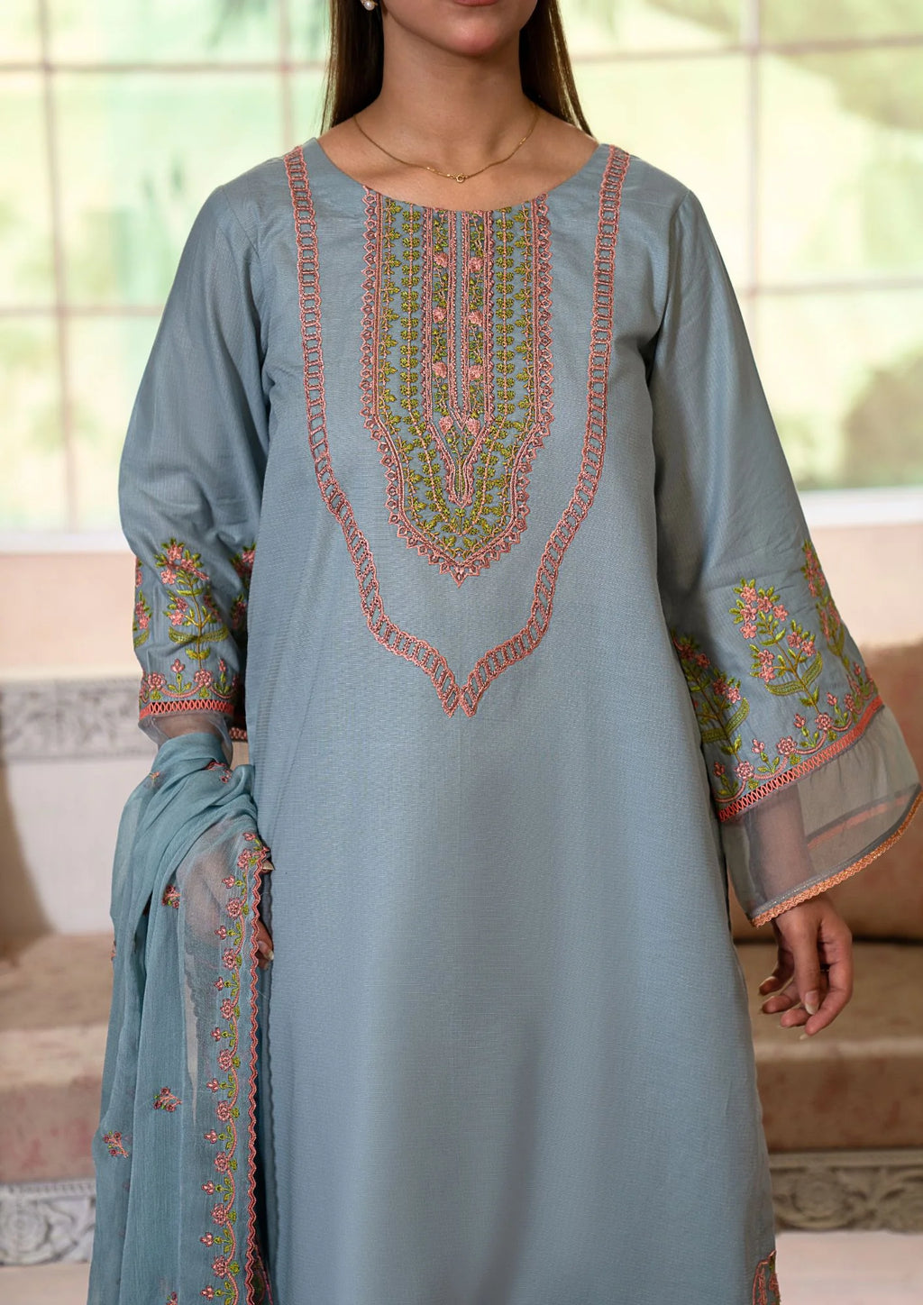 3Pc Embroidered Lawn Cotton ZAUQ-S26-0024