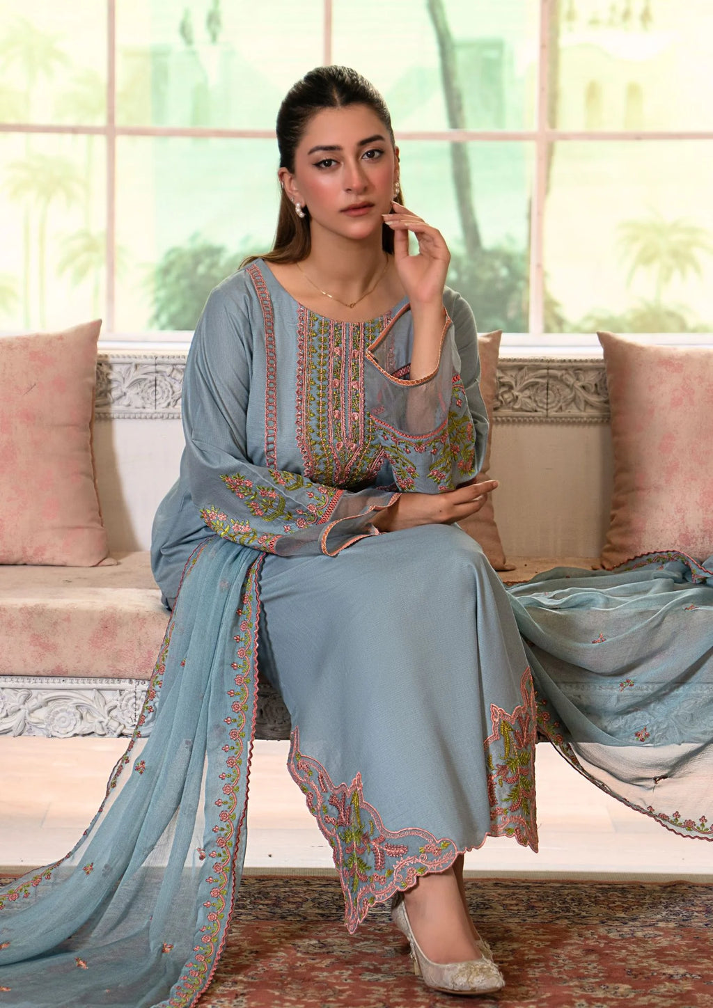 3Pc Embroidered Lawn Cotton ZAUQ-S26-0024