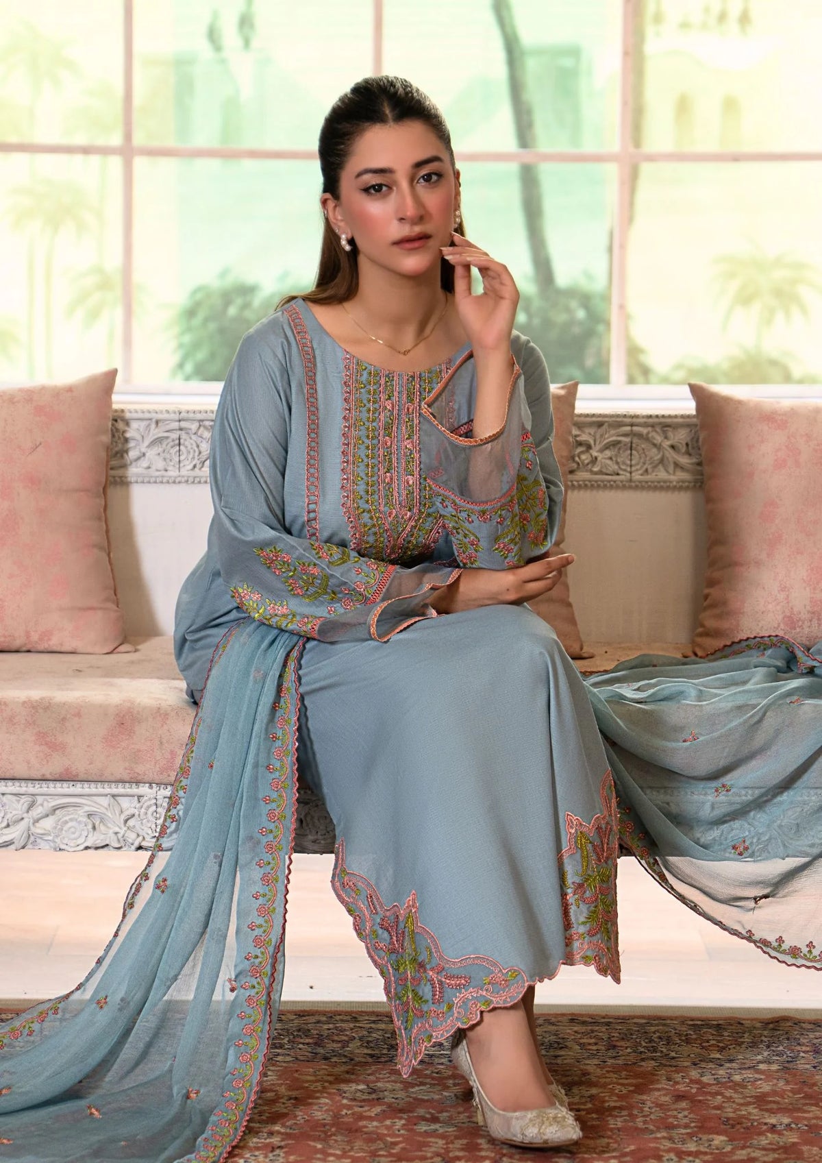 3Pc Embroidered Lawn Cotton ZAUQ-S26-0024