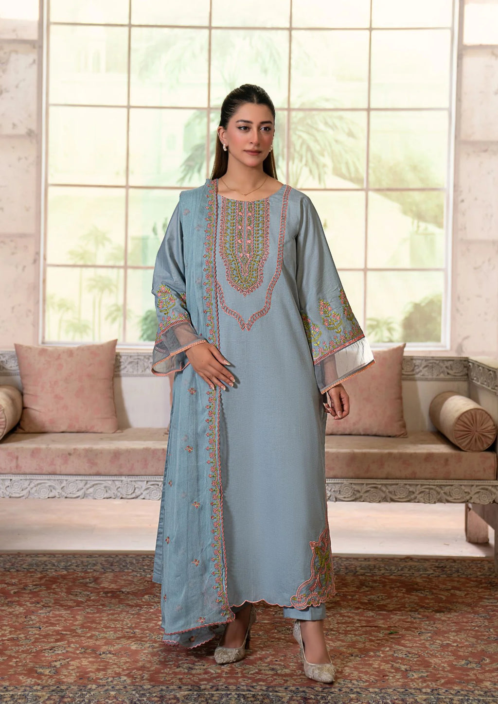 3Pc Embroidered Lawn Cotton ZAUQ-S26-0024