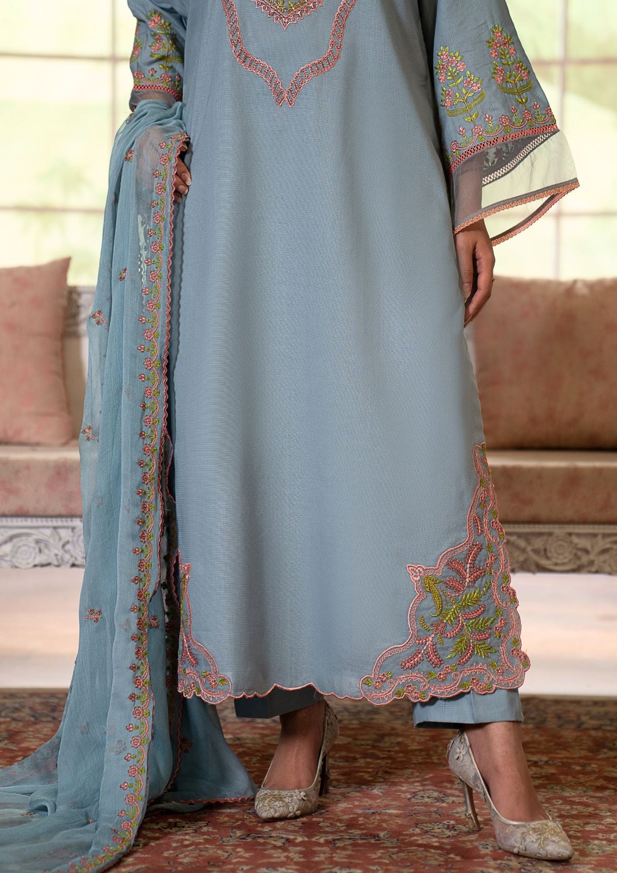 3Pc Embroidered Lawn Cotton ZAUQ-S26-0024