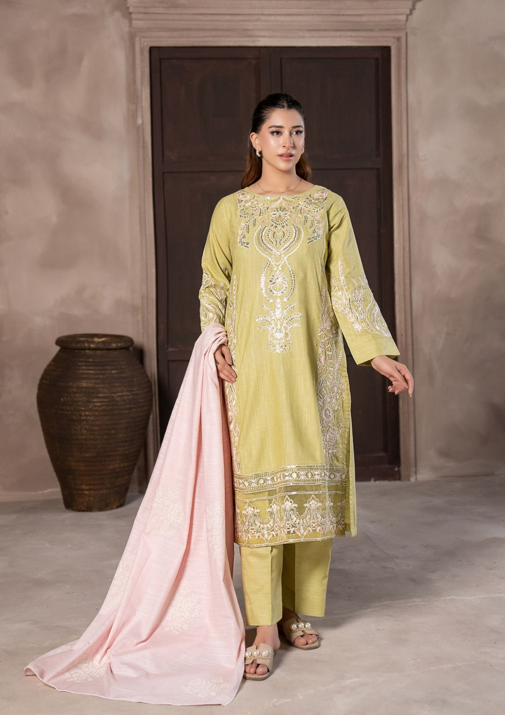 3Pc Embroidered Khaddar AMLT-W26-0007